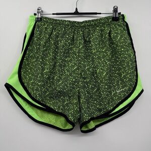 NIKE  Neon Fluorescent  Green& Black Running Marathon‎ Tempo Shorts M